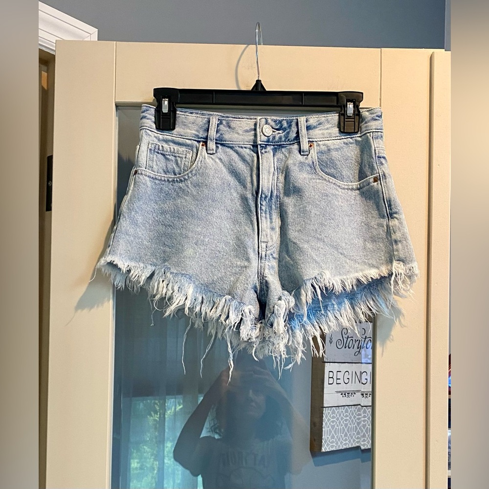 💙Pacsun High Rise Festival Fringed Denim Shorts
